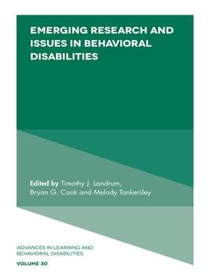 cover image of Advances in Learning and Behavioral Disabilities, Volume 30